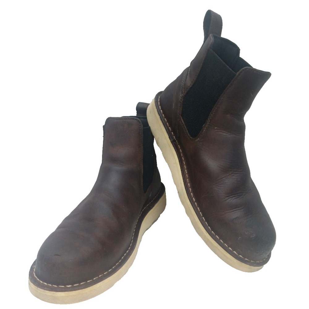 DANNER Men Leather Bull Run Chelsea 6" Steel Toe Work Boots Size 10.5 D 2413-24